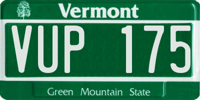 VT license plate VUP175