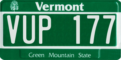 VT license plate VUP177