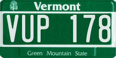 VT license plate VUP178