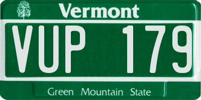 VT license plate VUP179