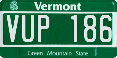 VT license plate VUP186