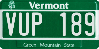 VT license plate VUP189