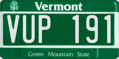 VT license plate VUP191
