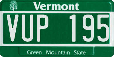 VT license plate VUP195