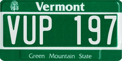 VT license plate VUP197
