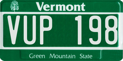 VT license plate VUP198