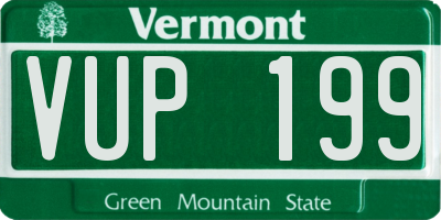 VT license plate VUP199