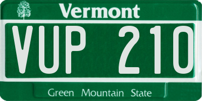 VT license plate VUP210