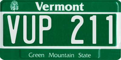 VT license plate VUP211