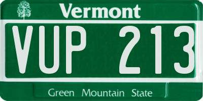 VT license plate VUP213