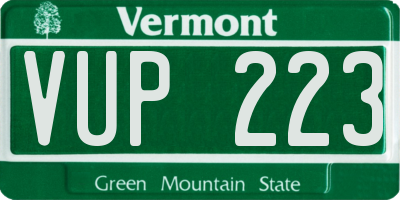 VT license plate VUP223