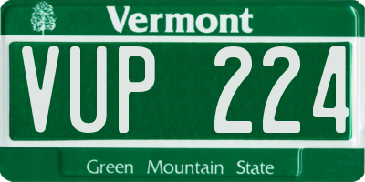 VT license plate VUP224
