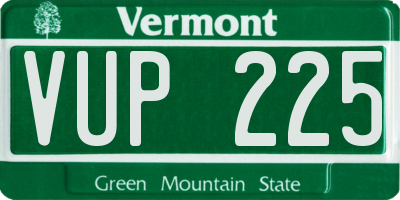 VT license plate VUP225