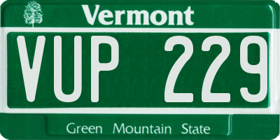 VT license plate VUP229