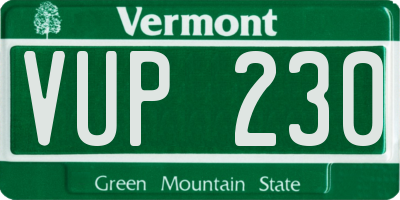 VT license plate VUP230