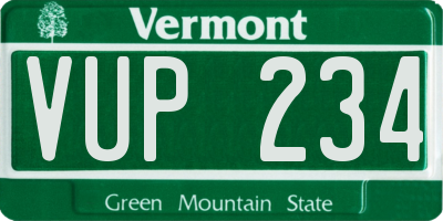 VT license plate VUP234