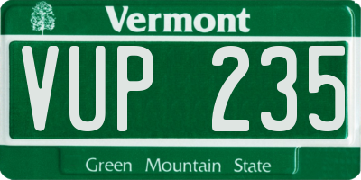 VT license plate VUP235