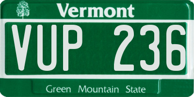 VT license plate VUP236