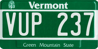 VT license plate VUP237