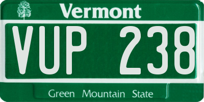 VT license plate VUP238