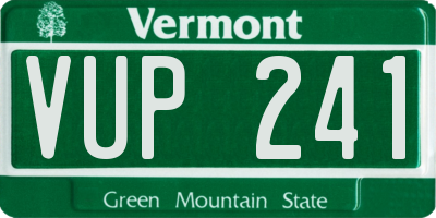 VT license plate VUP241