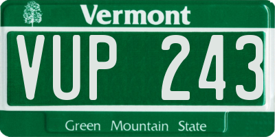 VT license plate VUP243