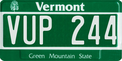 VT license plate VUP244