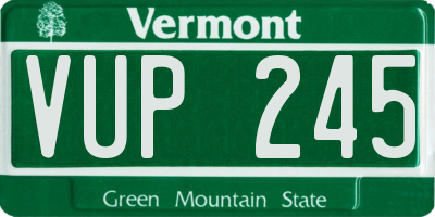 VT license plate VUP245
