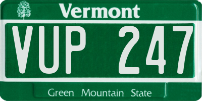 VT license plate VUP247