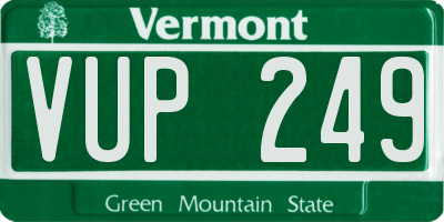 VT license plate VUP249