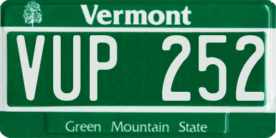 VT license plate VUP252