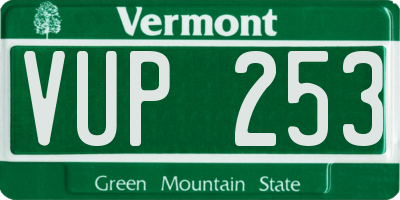 VT license plate VUP253