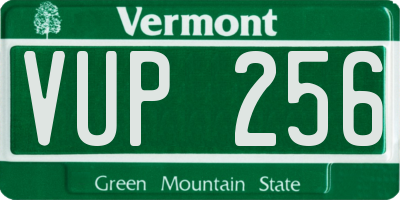 VT license plate VUP256