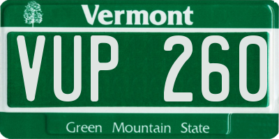 VT license plate VUP260