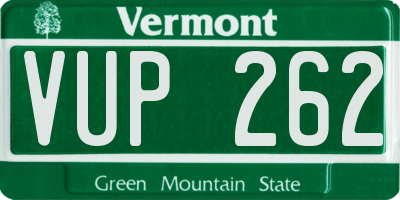 VT license plate VUP262