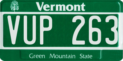 VT license plate VUP263