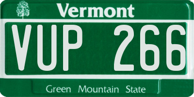 VT license plate VUP266