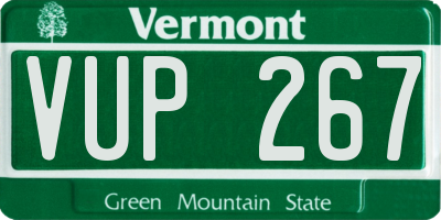 VT license plate VUP267