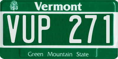 VT license plate VUP271