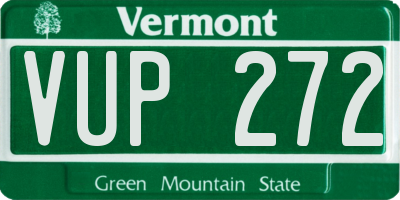 VT license plate VUP272