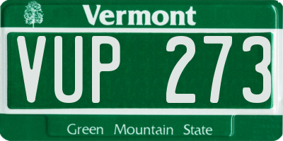 VT license plate VUP273