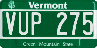 VT license plate VUP275