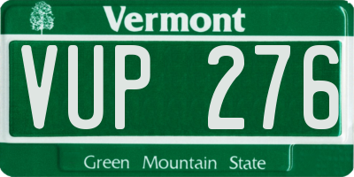 VT license plate VUP276