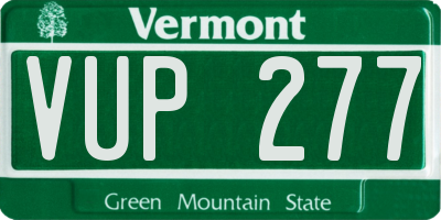 VT license plate VUP277