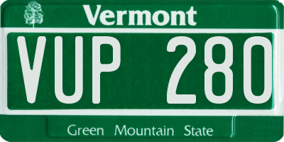 VT license plate VUP280