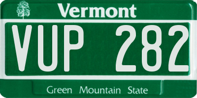 VT license plate VUP282