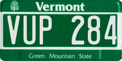 VT license plate VUP284