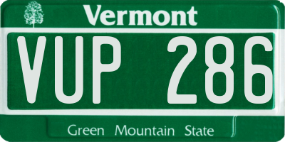 VT license plate VUP286