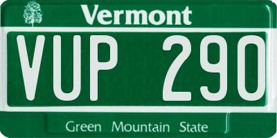 VT license plate VUP290