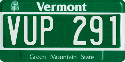 VT license plate VUP291